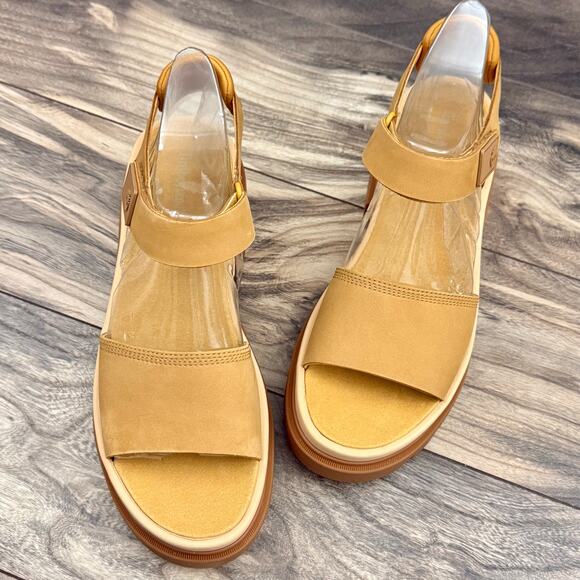 NIB Timberland Everleigh 9M Lug Sole Ankle Strap Sandal Wheat Nubuck - Picture 2 of 10